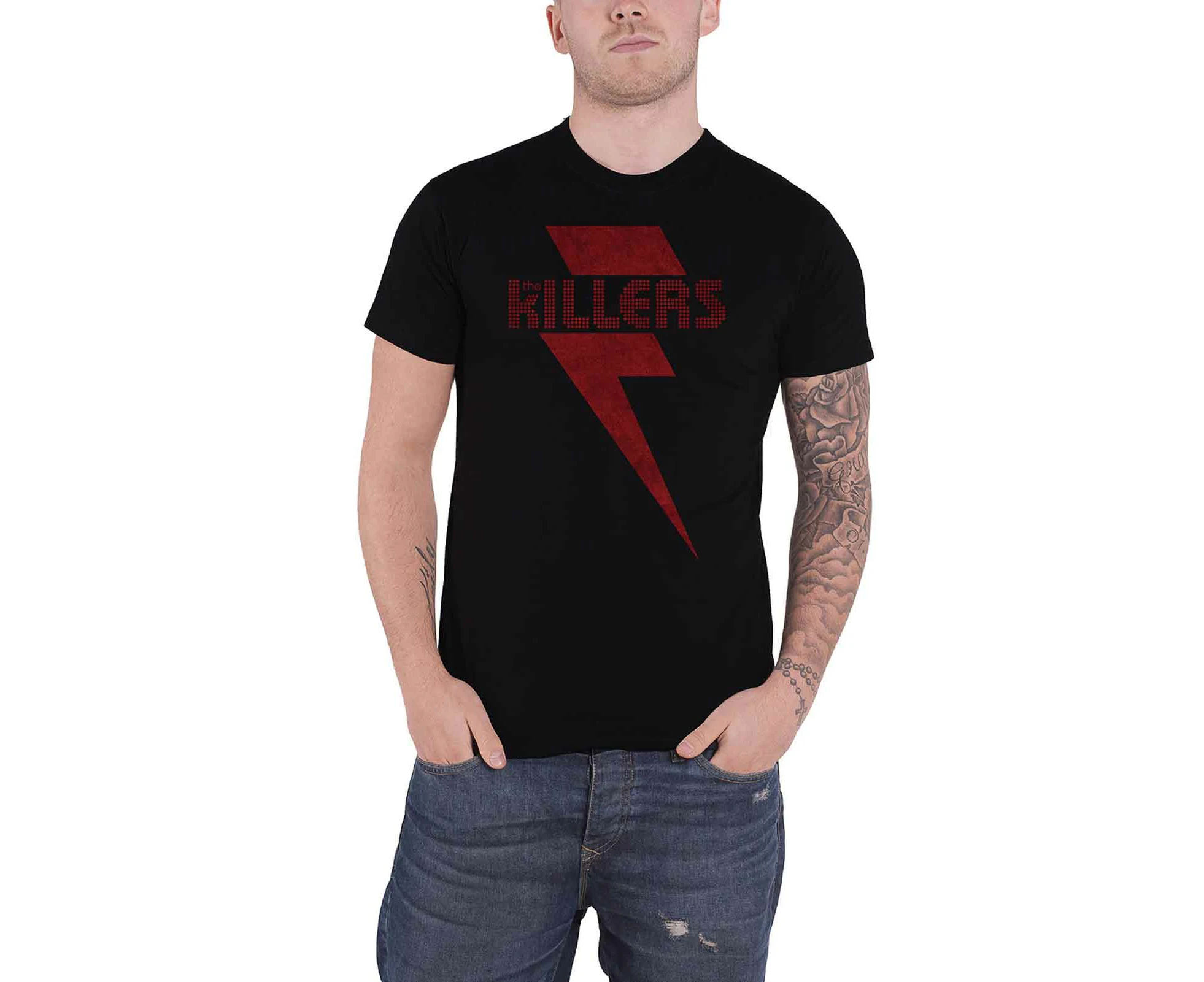 The Killers T Shirt  Bolt Band Logo  Official Mens - Black