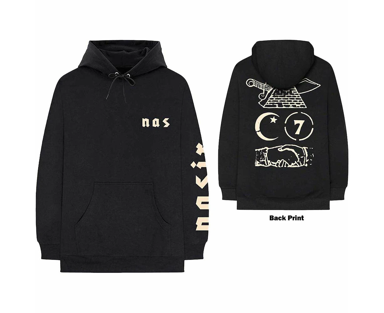 Nas - Symbols Men's Small Pullover Hoodie - Black