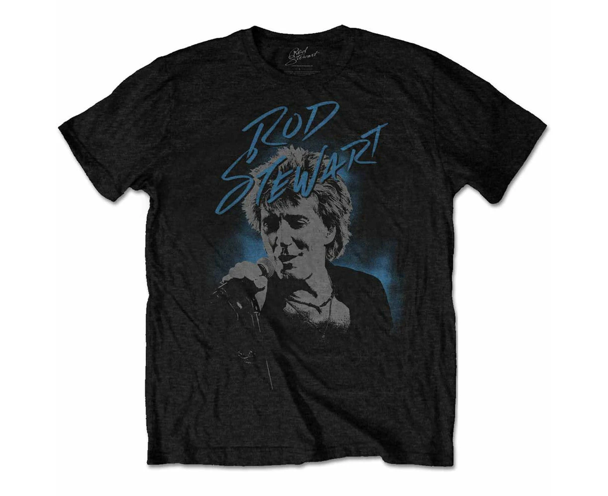 Rod Stewart | Official Band T-Shirt | Scribble Photo - Black