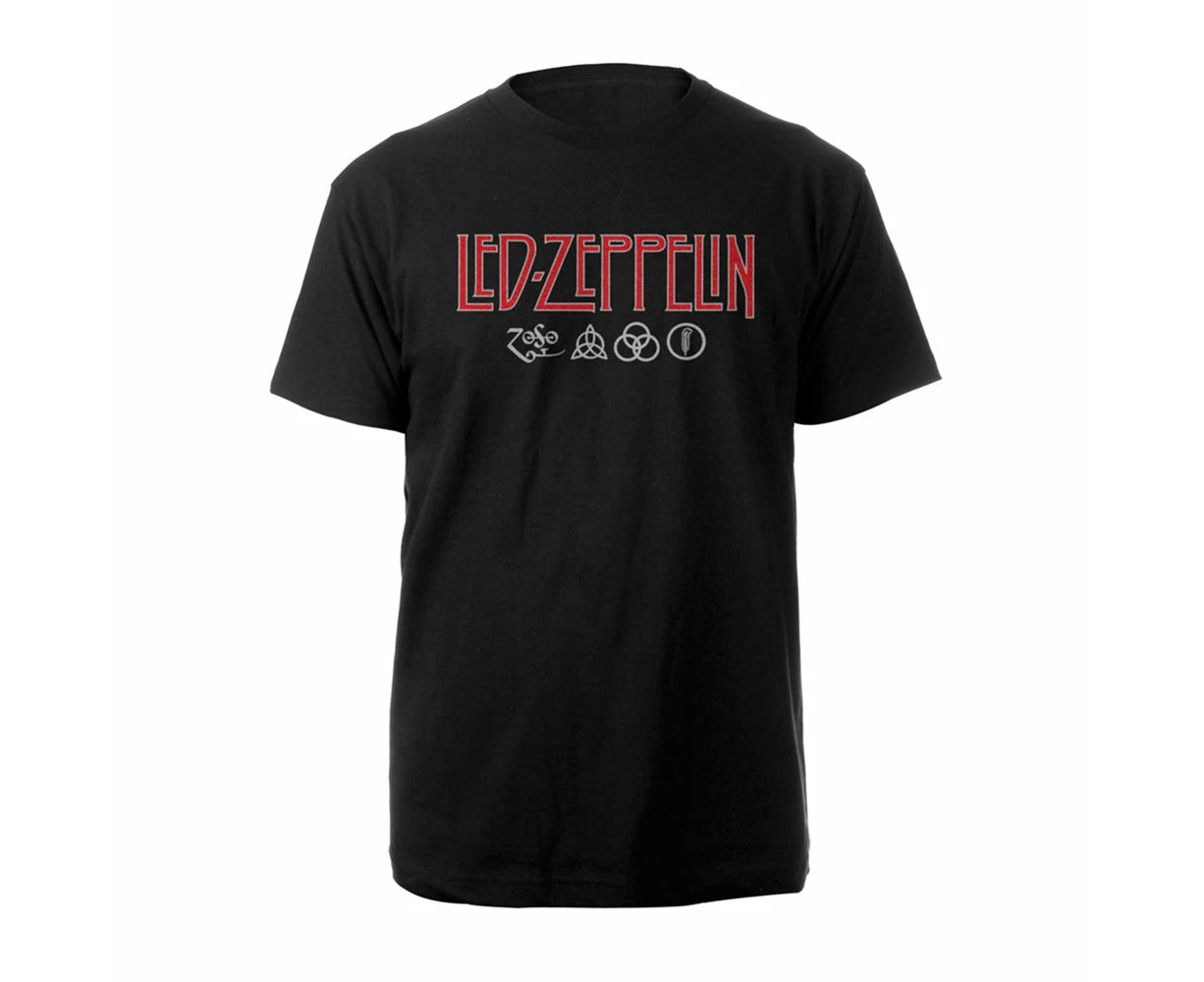 Led Zeppelin - Logo & Symbols Men's XX-Large T-Shirt - Black