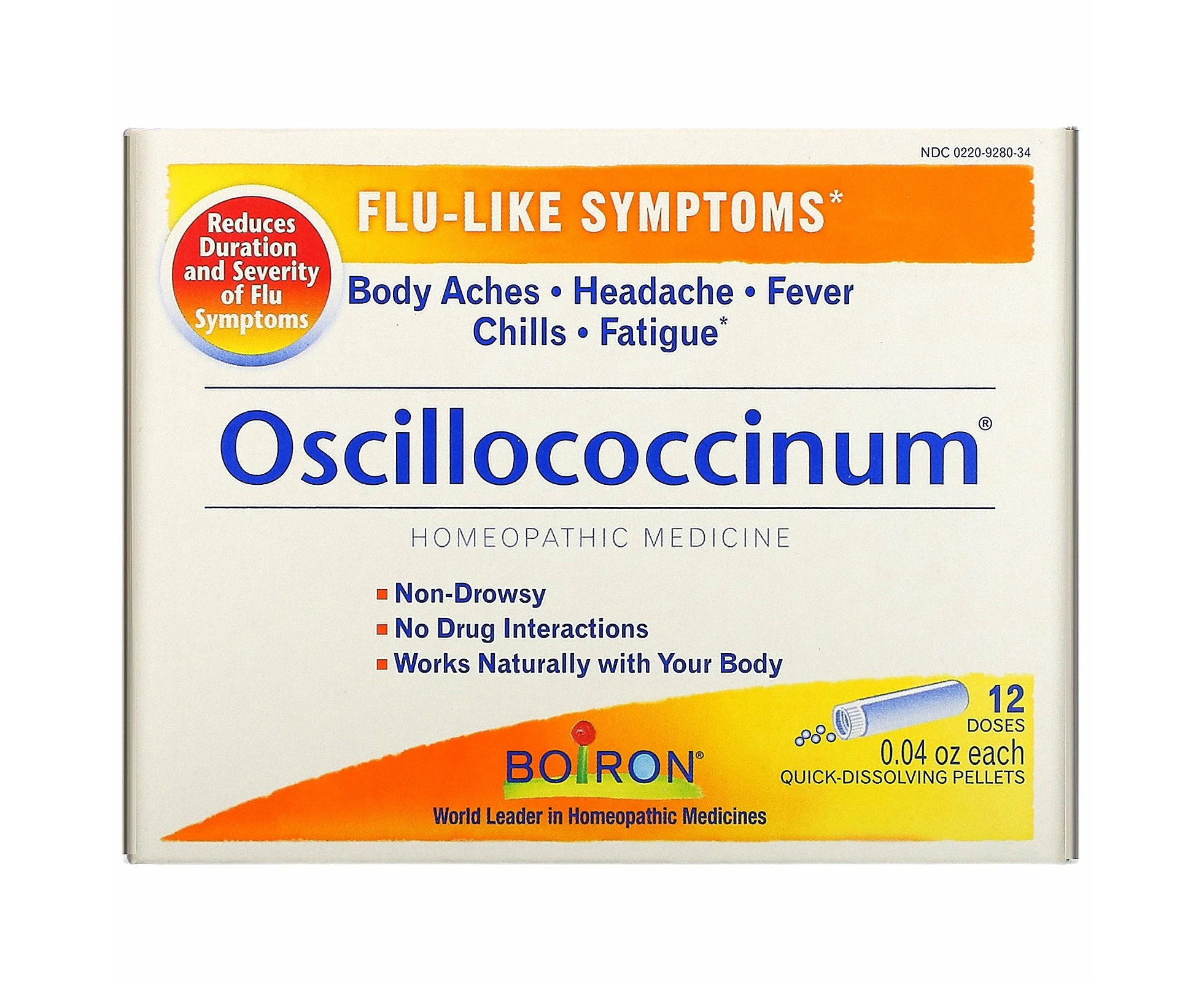 Boiron, Oscillococcinum, Flu-Like Symptoms, 12 Doses, 0.04 oz Each