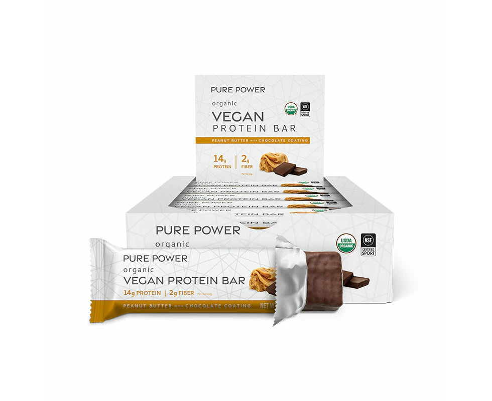 Dr. Mercola, Organic Pure Power Protein, Peanut Butter & Chocolate, 12 Bars, 1.83 oz (52 g) Each