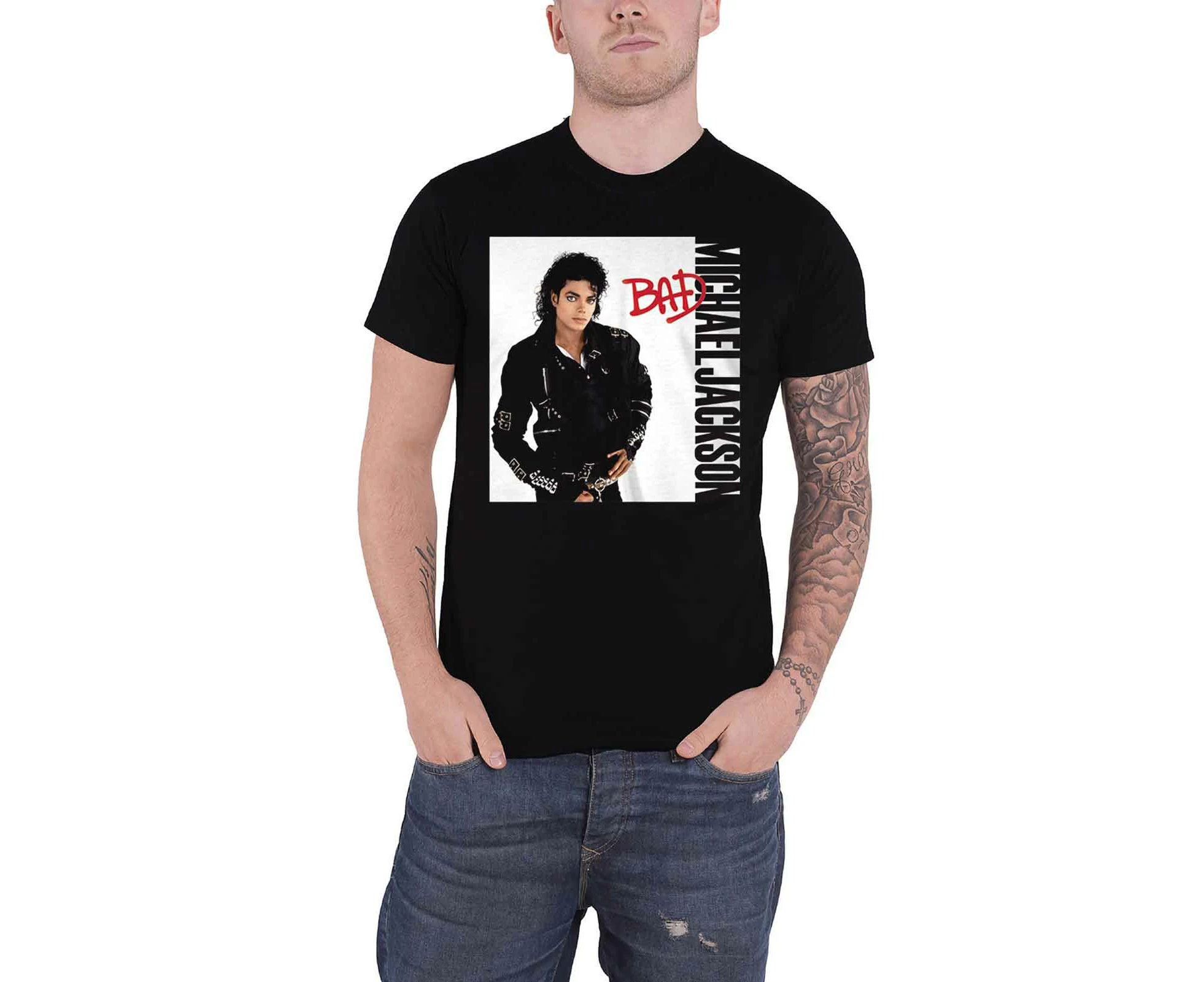 Michael Jackson T Shirt Bad Album Cover   Official