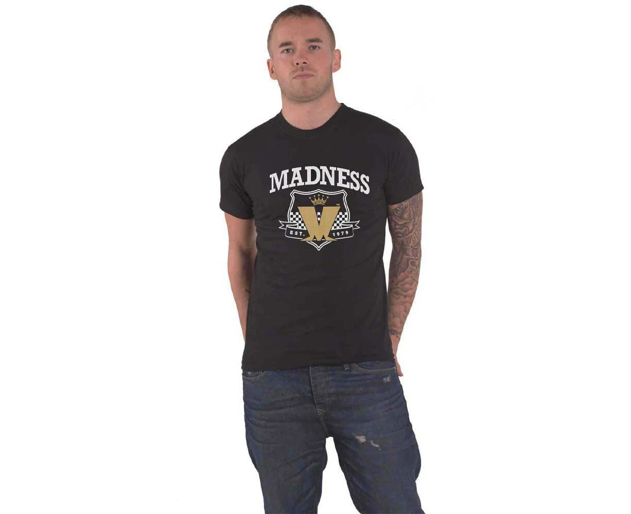 Madness T Shirt Est 1979 Crest Band Logo  Official Mens - Black