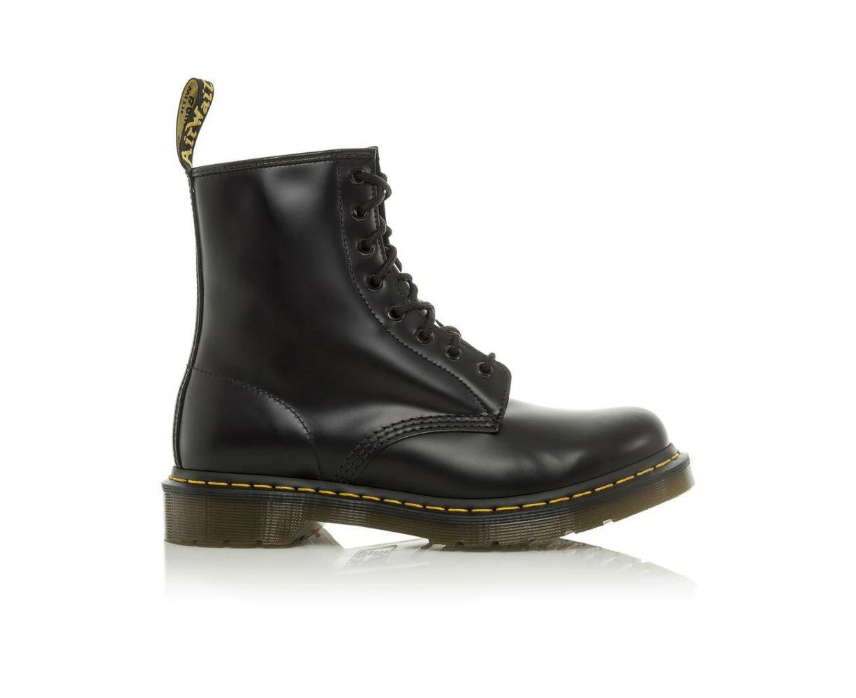 Classic Leather Lace-up Boots - Black