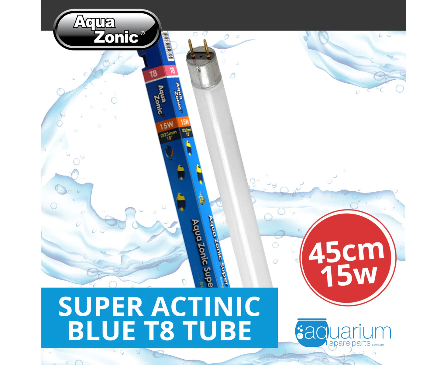 Aqua Zonic Super Actinic Blue T8 Tube 45cm 15w (AQZL21)