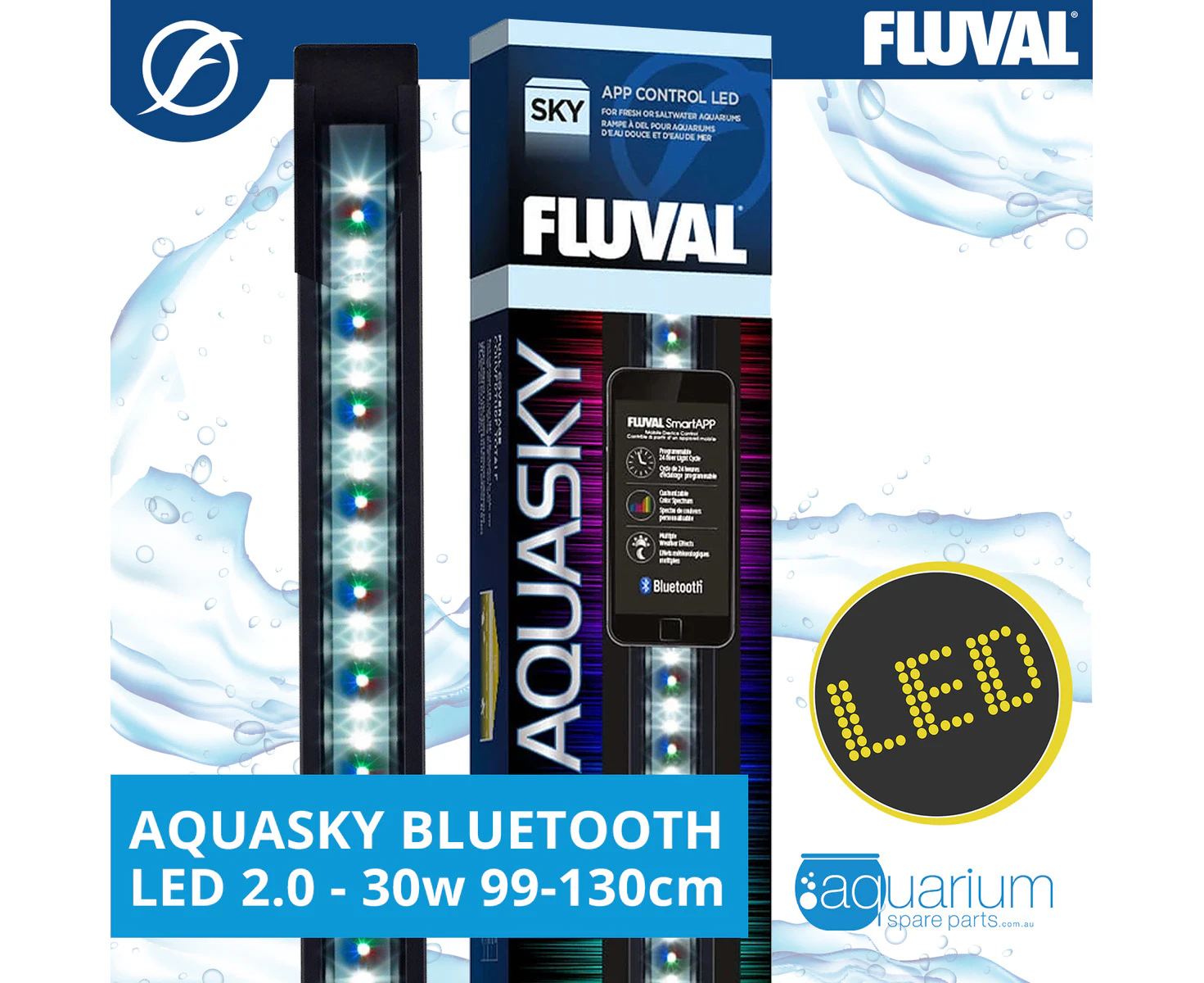 Fluval AquaSky LED 2.0 w/ Bluetooth 30w 99-130cm (14555)