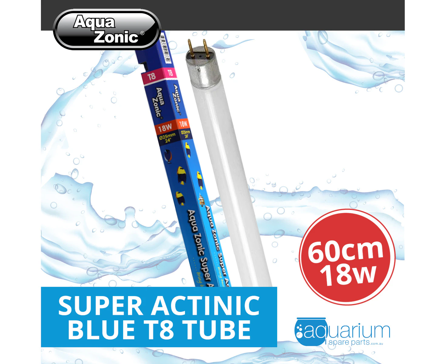 Aqua Zonic Super Actinic Blue T8 Tube 60cm 18w (AQZL22)