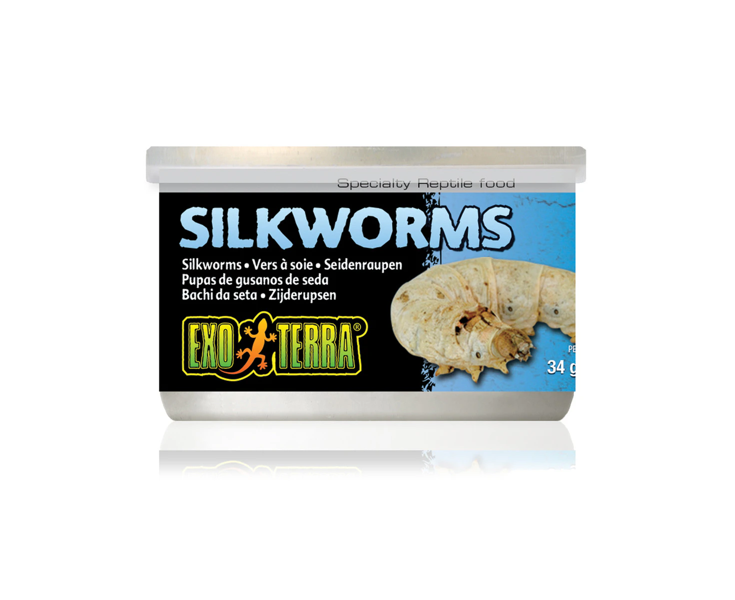 Exo Terra Canned Silkworms 34g Reptile Lizard Food (PT1954)