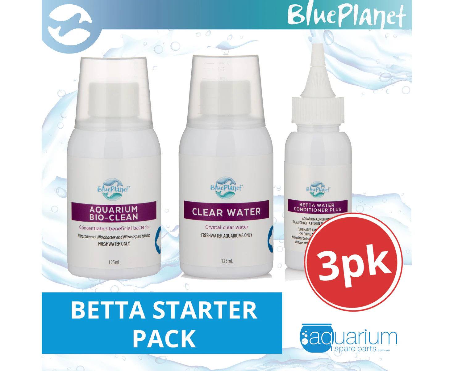 Blue Planet Betta Starter Pack (3pk)