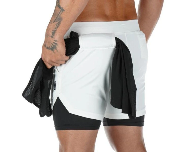 2in1 Men’s Running Shorts Gym Athletic Workout Shorts