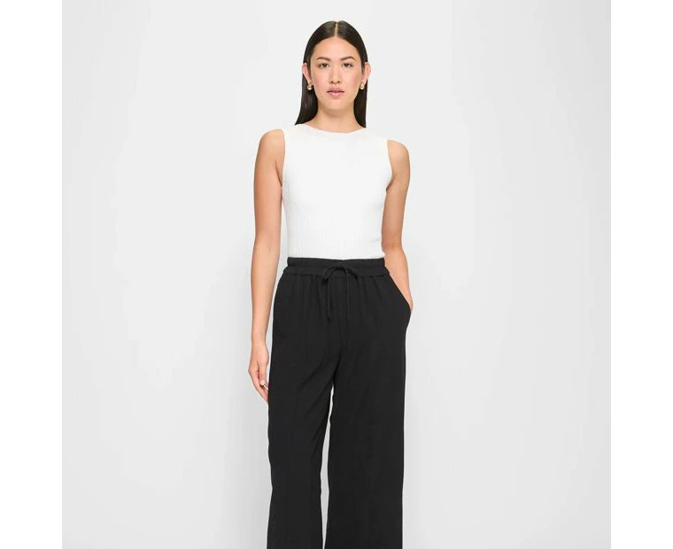 Relaxed Wide Leg Pull On Pants - Preview