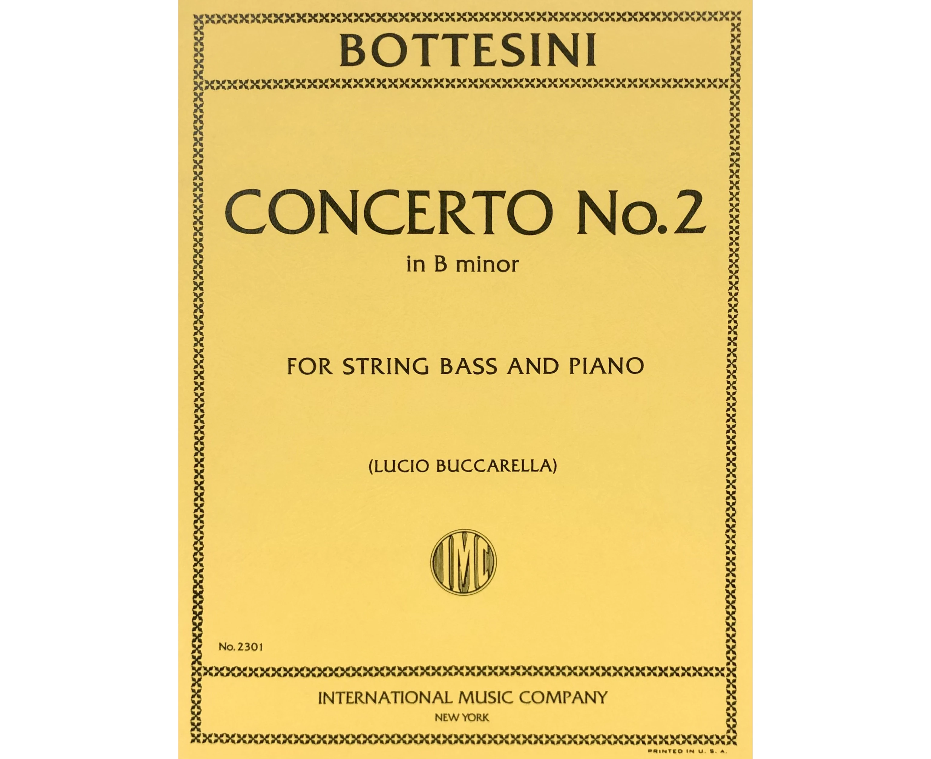 Concerto No 2 B Min Ed Buccarella Double Bass/Piano (Softcover Book)