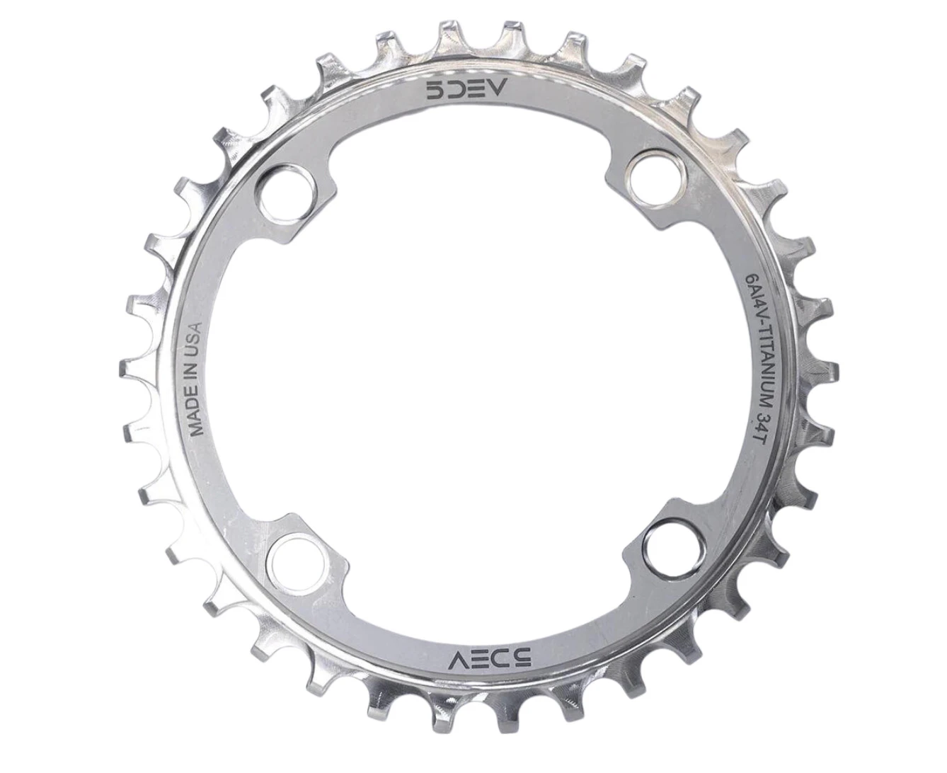 5DEV Titanium 104bcd Chainring - Raw