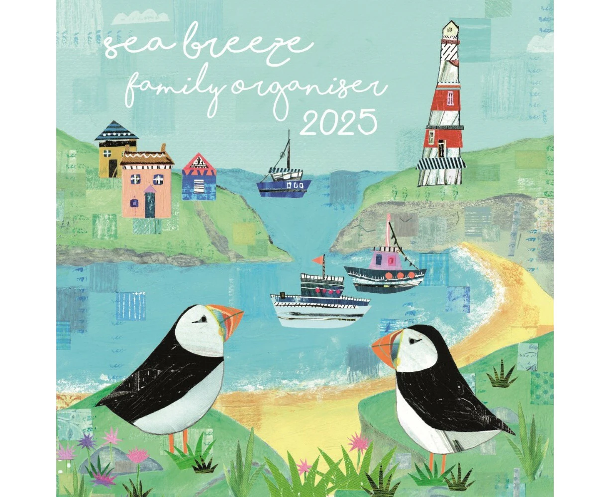 Sea Breeze Family Organiser - 2025 Wall Calendar 16 month by Gifted Stationery