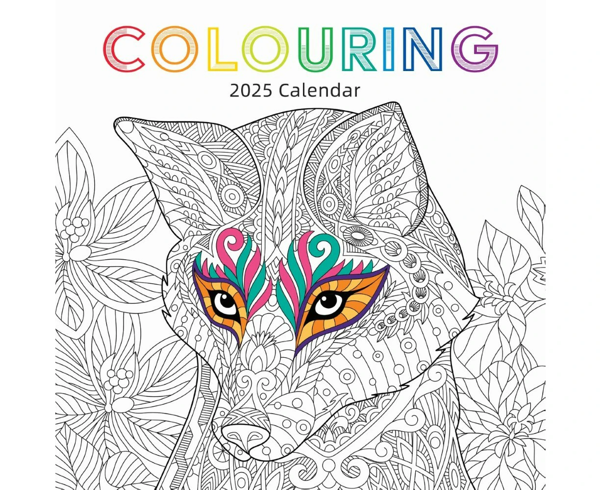 Colouring - 2025 Square Wall Calendar 16 month by Gifted Stationery