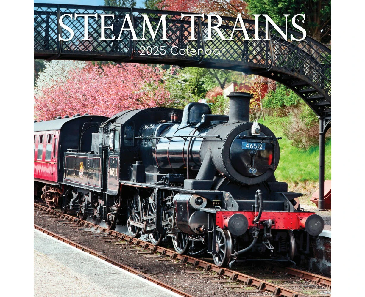 Steam Trains - 2025 Square Wall Calendar 16 month by Gifted Stationery