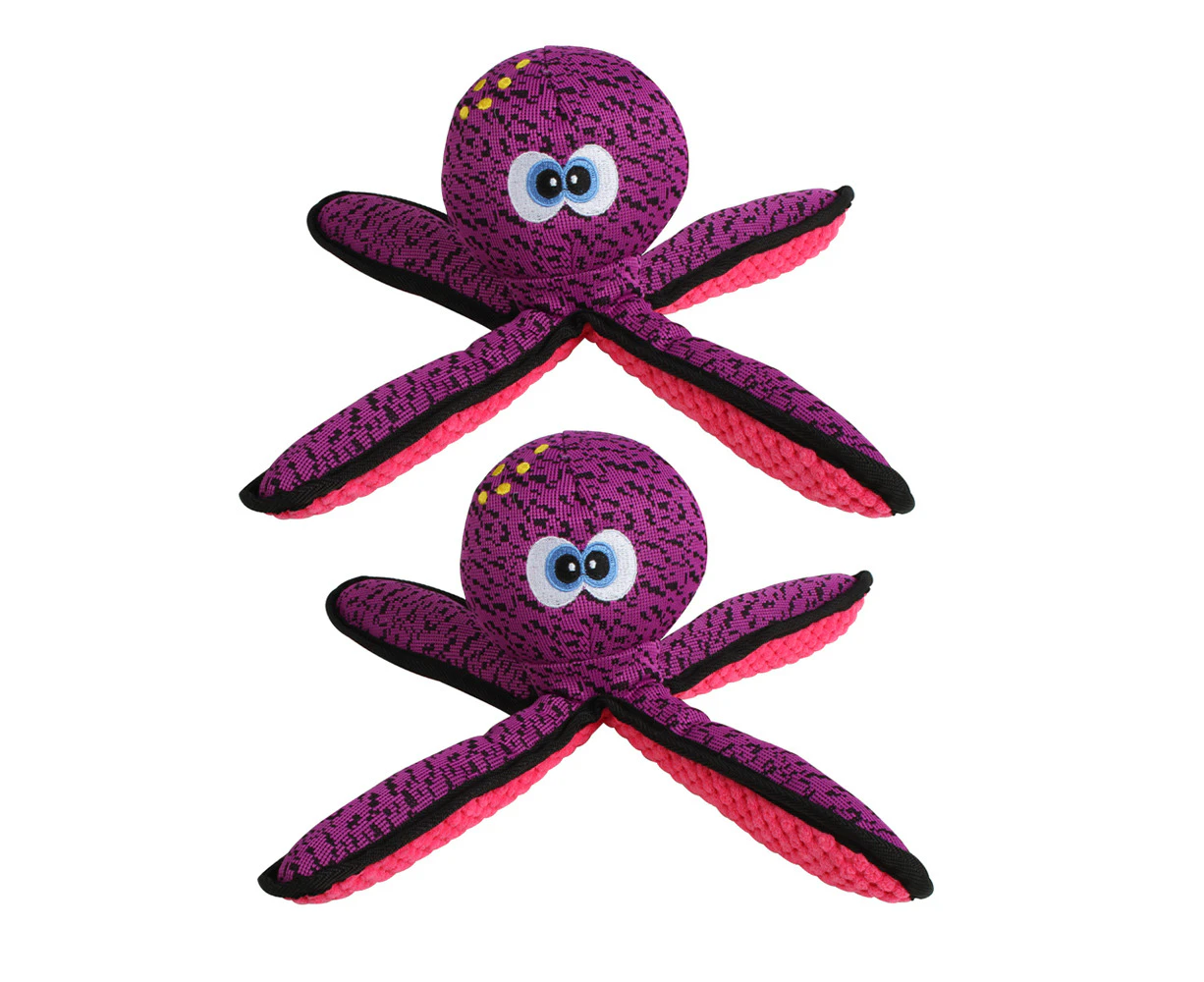 2x Pro Pet Max Octopus Pet Plush Interactive Pets Stimulating Play Fun Toy 28cm