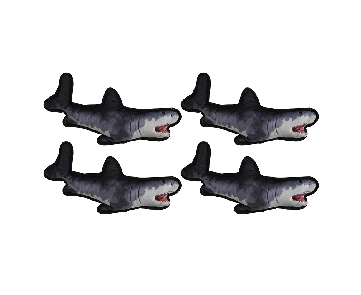 4x Pro Pet Max Shark Pet Plush Interactive Play Fun Toy Perfect Playtime 35x15cm