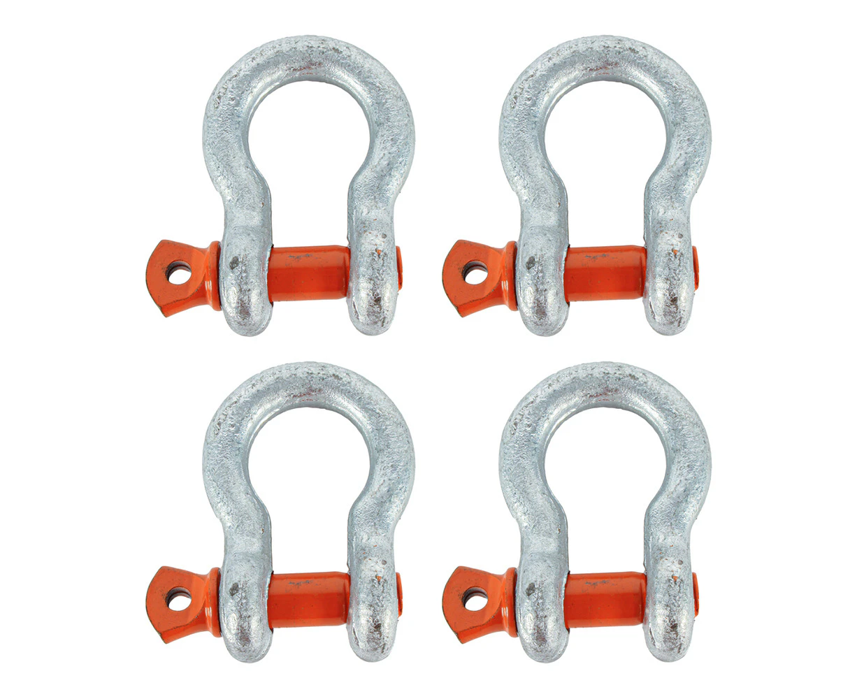 4x Thorny Devil Shackle Bow Grade S Screw Pin 1500Kg Outdoor Camping 7/16 Sil