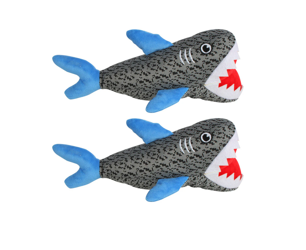 2x Pro Pet Max Shark Pet Plush Interactive Play Fun Toy Exciting for Pets 33cm