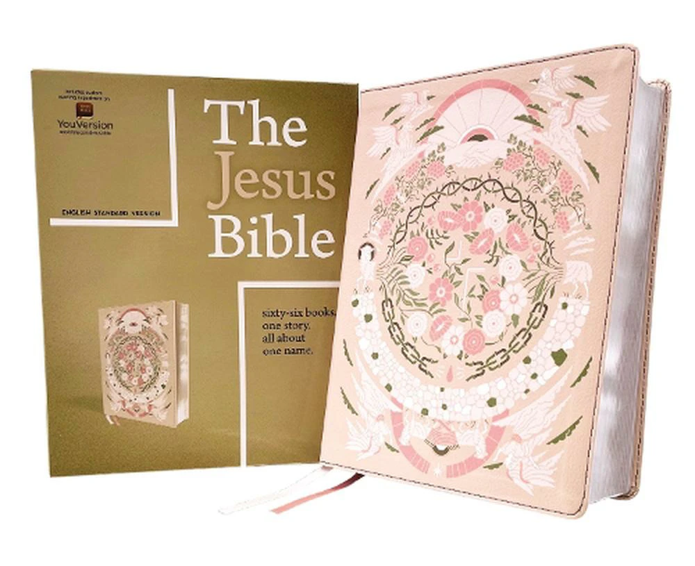 The Jesus Bible Artist Edition, ESV, Leathersoft, Peach Floral