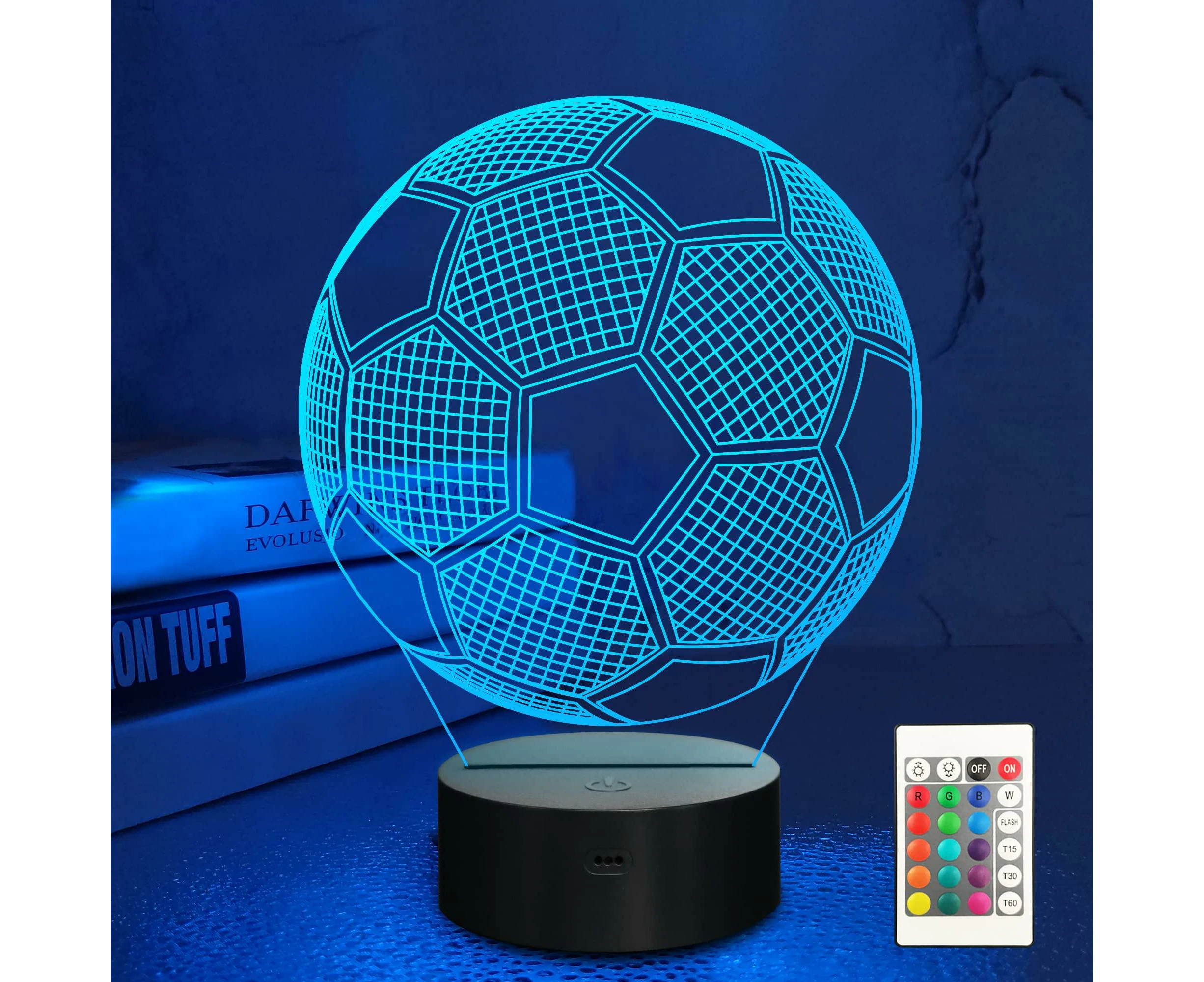 Soccer Ball Football  Sports 3D Acrylic LED Night Light Colour Changing