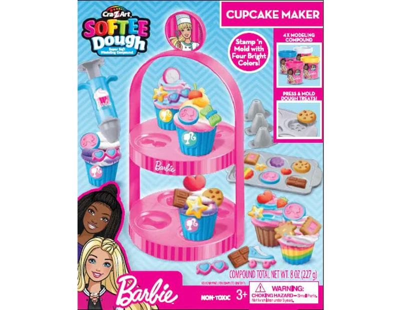 Cra-Z-Art Barbie Softee Dough Bakery Cupcake Maker Toy