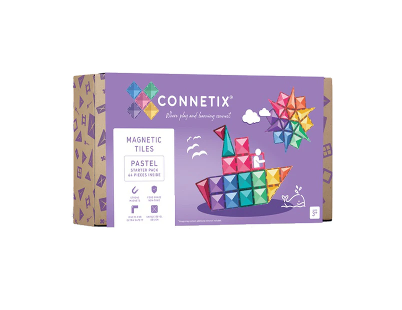 Connetix 64 Piece Pastel Starter Pack