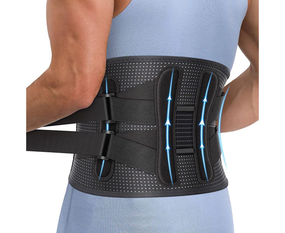 Adjustable Waist Brace with 4 Stays Anti-skid Breathable Lumbar Support Belt Relieve Herniated Disc Sacral Lower Back Pain