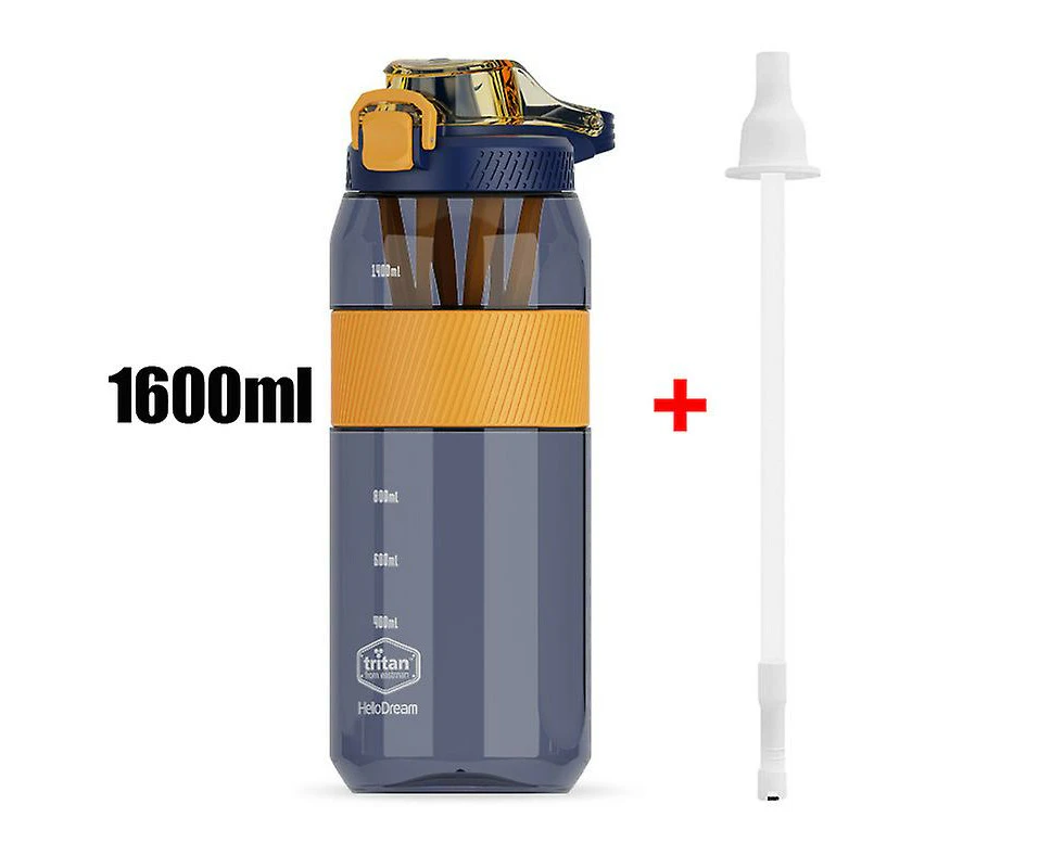 Tritan Shaker Bottle With Straw Portable Whey Protein Gym Mixer Blender Shaker Drinking Cup Sports Water Bottle 1600ml