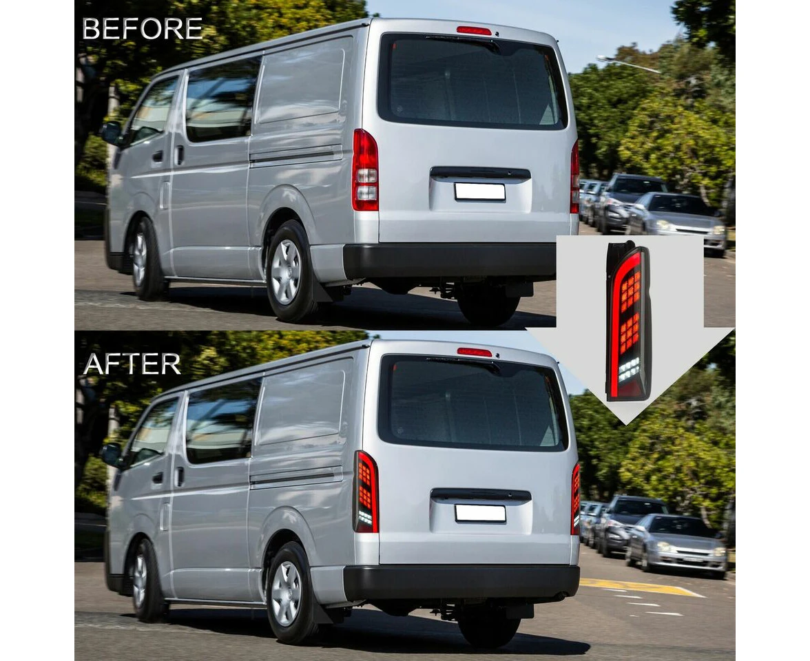 SMOKED Tail Lights  For Toyota Hiace 2005-2018