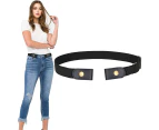 No Buckle Stretch Belt for Women and Men Elastic Waist Belt for Jeans Pants-Black