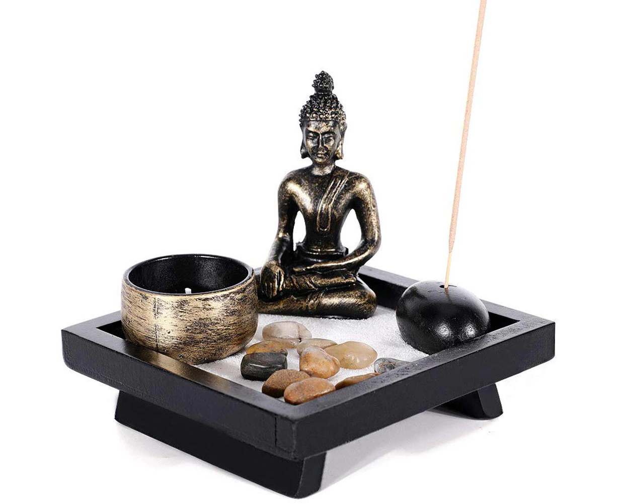 Buddha Statue Tea Light Candle Incense Holder Home Decoration Gift