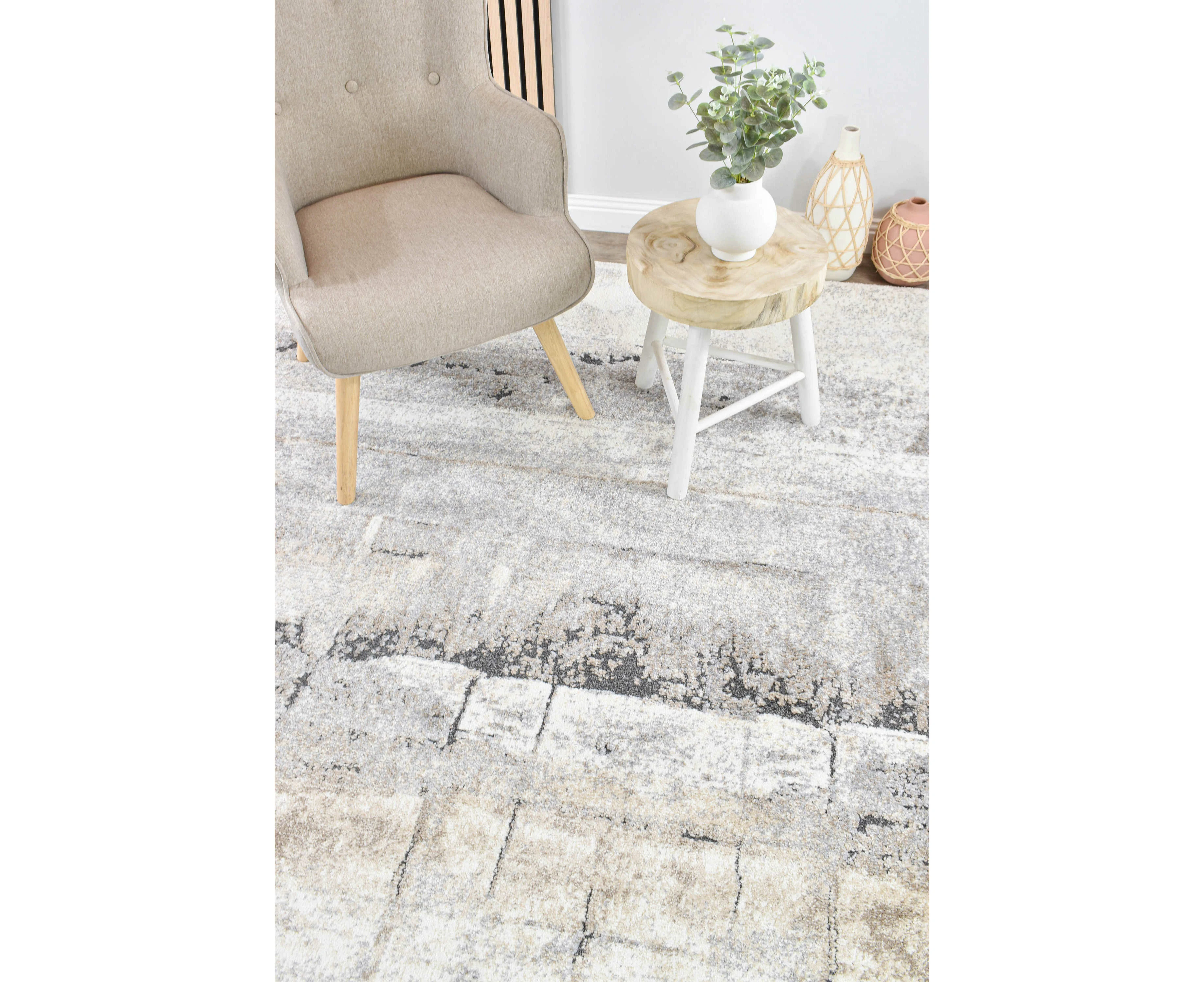 Chart Lenox Grey Beige Rug