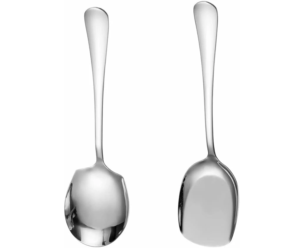 2 Large Stainless Steel Serving Spoons, Hotel Dining, Cafeteria, Buffet Spoon, TY-001