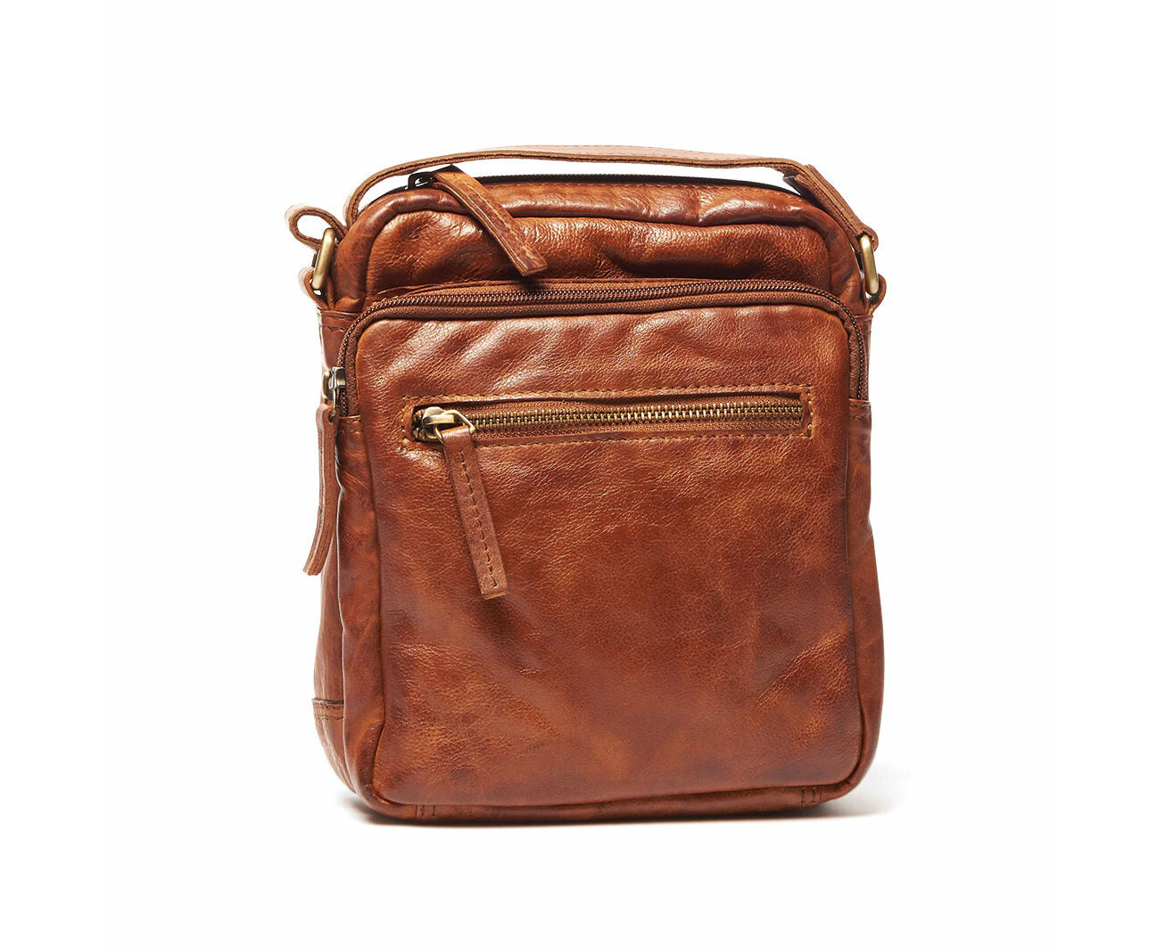 Oran Rh 2622 Helsinki Small Rugged Leather Side Bag Front Pockets