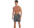 Men's Swim Trunks Quick Dry Beach Shorts with Pockets and Mesh Lining, Swimming Board Shorts Bathing Suits for Men-Grey