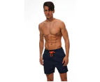 Men's Swim Trunks Quick Dry Beach Shorts with Pockets and Mesh Lining, Swimming Board Shorts Bathing Suits for Men-Navy