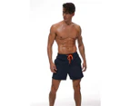 Men's Swim Trunks Quick Dry Beach Shorts with Pockets and Mesh Lining, Swimming Board Shorts Bathing Suits for Men-Navy