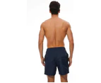 Men's Swim Trunks Quick Dry Beach Shorts with Pockets and Mesh Lining, Swimming Board Shorts Bathing Suits for Men-Navy