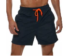 Men's Swim Trunks Quick Dry Beach Shorts with Pockets and Mesh Lining, Swimming Board Shorts Bathing Suits for Men-Navy