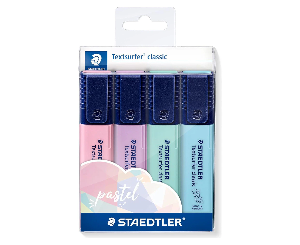 Staedtler Classic Chisel Highlighters 4 Pastel Colours - Assorted