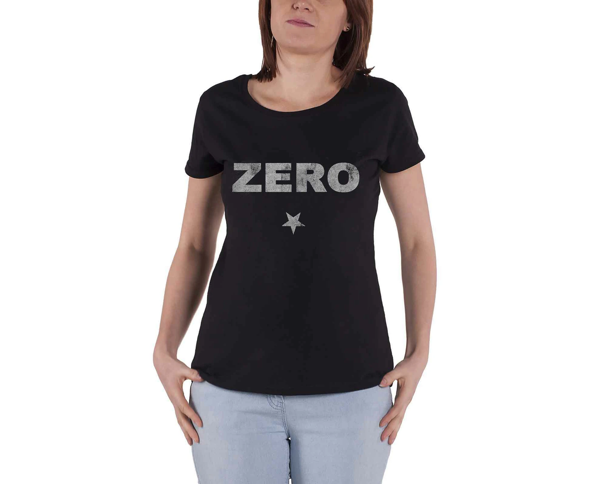 The Smashing Pumpkins T Shirt Zero Distressed Official Womens Skinny Fit