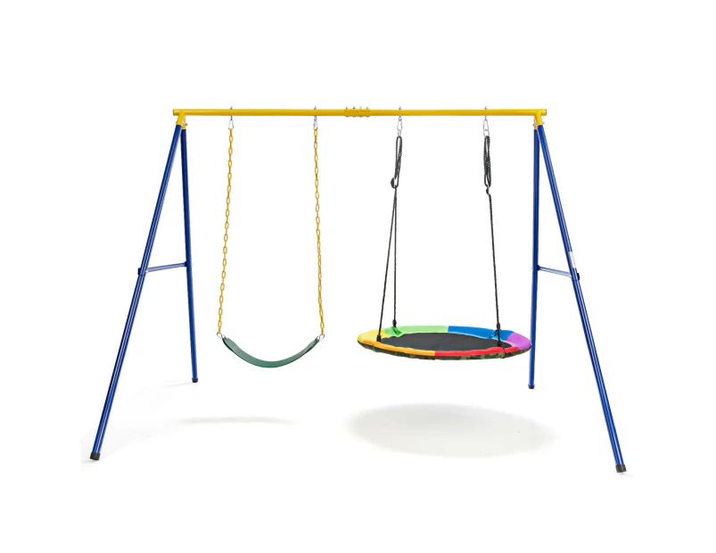 Costway 300kg Saucer Tree Swing Set Extra-Large 2 Seat Outdoor Heavy-duty Swing Hammock Chair Garden Backyard Playset