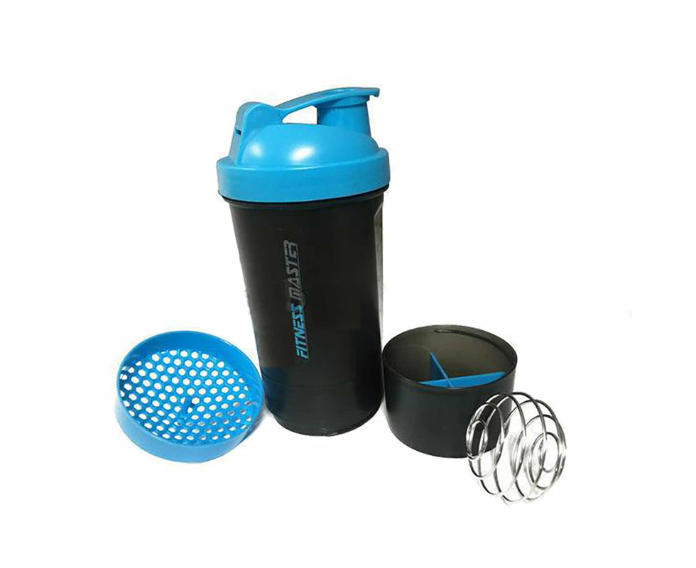 3X 3in1 GYM Protein Supplement Drink Blender Mixer Shaker Shake Ball Bottle Cup