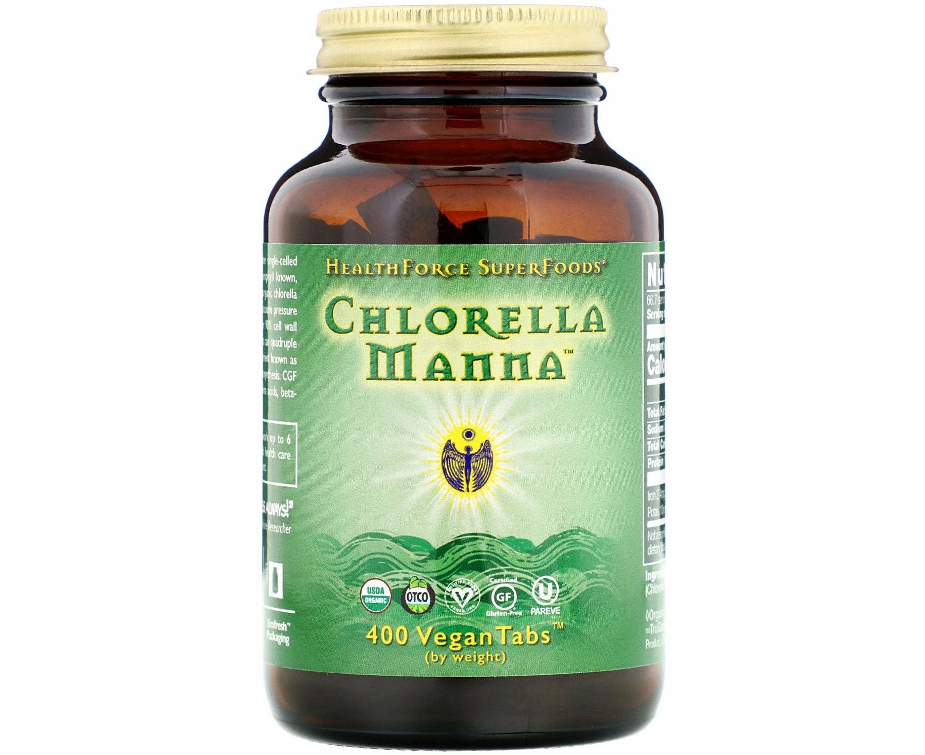 HealthForce Superfoods, Chlorella Manna, 400 VeganTabs