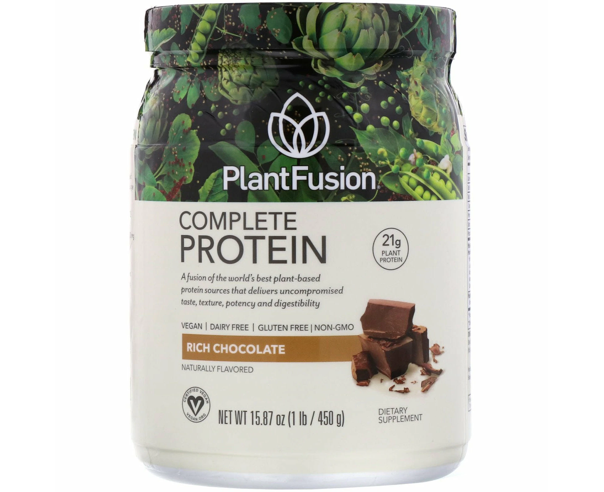 PlantFusion, Complete Protein, Rich Chocolate, 1 lb (450 g)