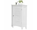 Giantex Corner Storage Cabinet Bathroom Organizer w/Single Doors & 2 Shelves Shutter Door Cabinet for Kitchen Living Room White