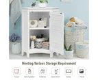 Giantex Corner Storage Cabinet Bathroom Organizer w/Single Doors & 2 Shelves Shutter Door Cabinet for Kitchen Living Room White